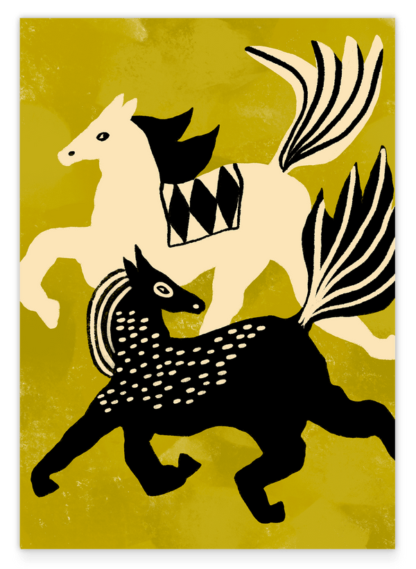 Retro Horses: Galoppierende Pferde