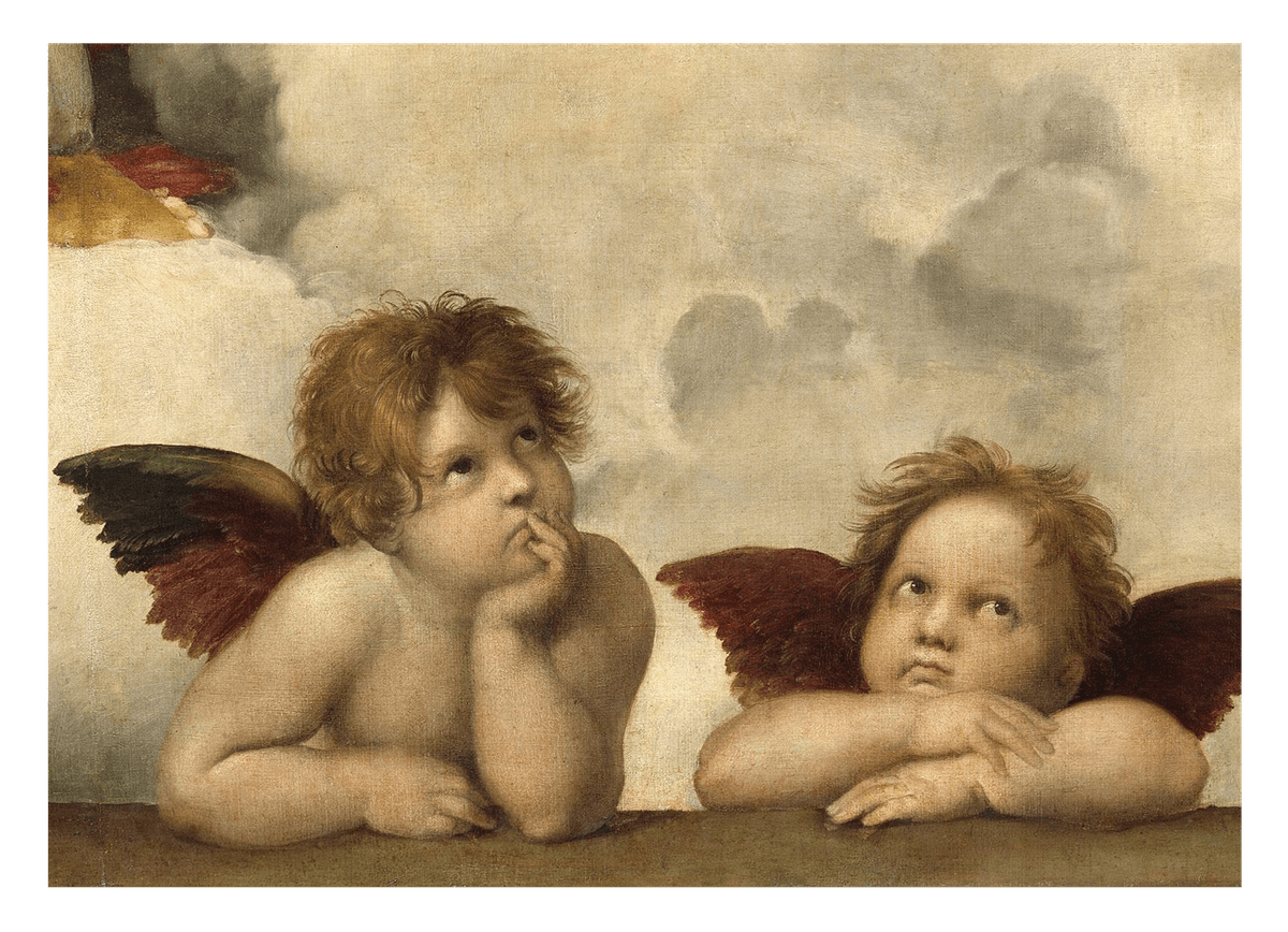 Raphael - Sixtinische Madonna, zwei Engel