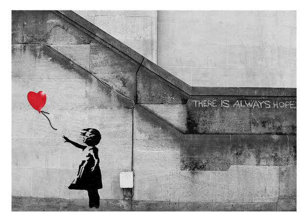 Banksy - Balloon Girl Mädchen mit Luftballon always hope Street Art