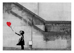 Banksy - Balloon Girl Mädchen mit Luftballon always hope Street Art