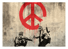 Banksy - Soldaten malen Peace Symbol Soldiers Peace Symbol Graffiti