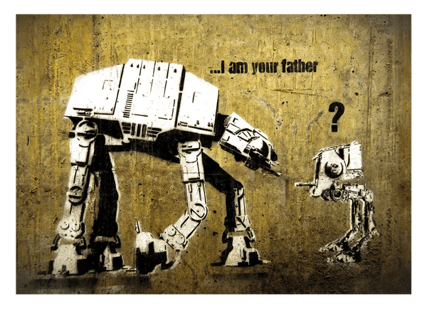 Banksy - AT-ST und AT-AT Star Wars I am your father Ich bin dein Vater