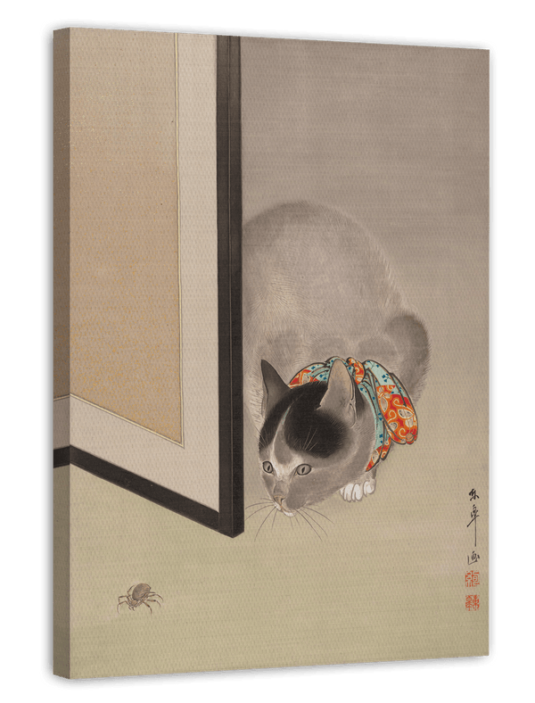 Ōide Tōkō - Katze beobachtet eine Spinne