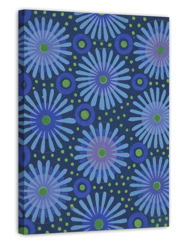 Paul Poiret zugeschrieben - Textil-Design mit Blumen, Kreisen und Punkten