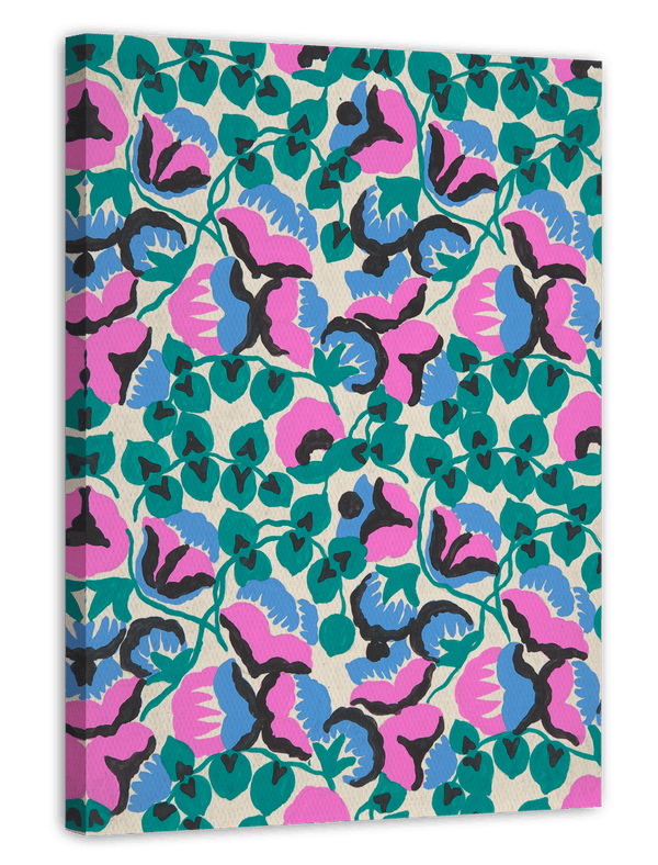 Paul Poiret zugeschrieben - Textil-Design mit süßen Erbsen Blumen und Reben