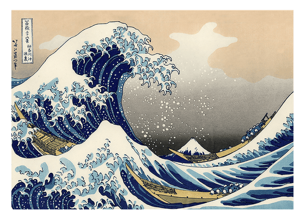 Katsushika Hokusai - Die Welle - Unter der Welle vor Kanagawa (Kanagawa Oki Nami Ura), auch bekannt als "Die Große Welle", aus der Serie Sechsunddreißig Ansichten des Bergs Fuji (Fugaku sanjūrokkei)