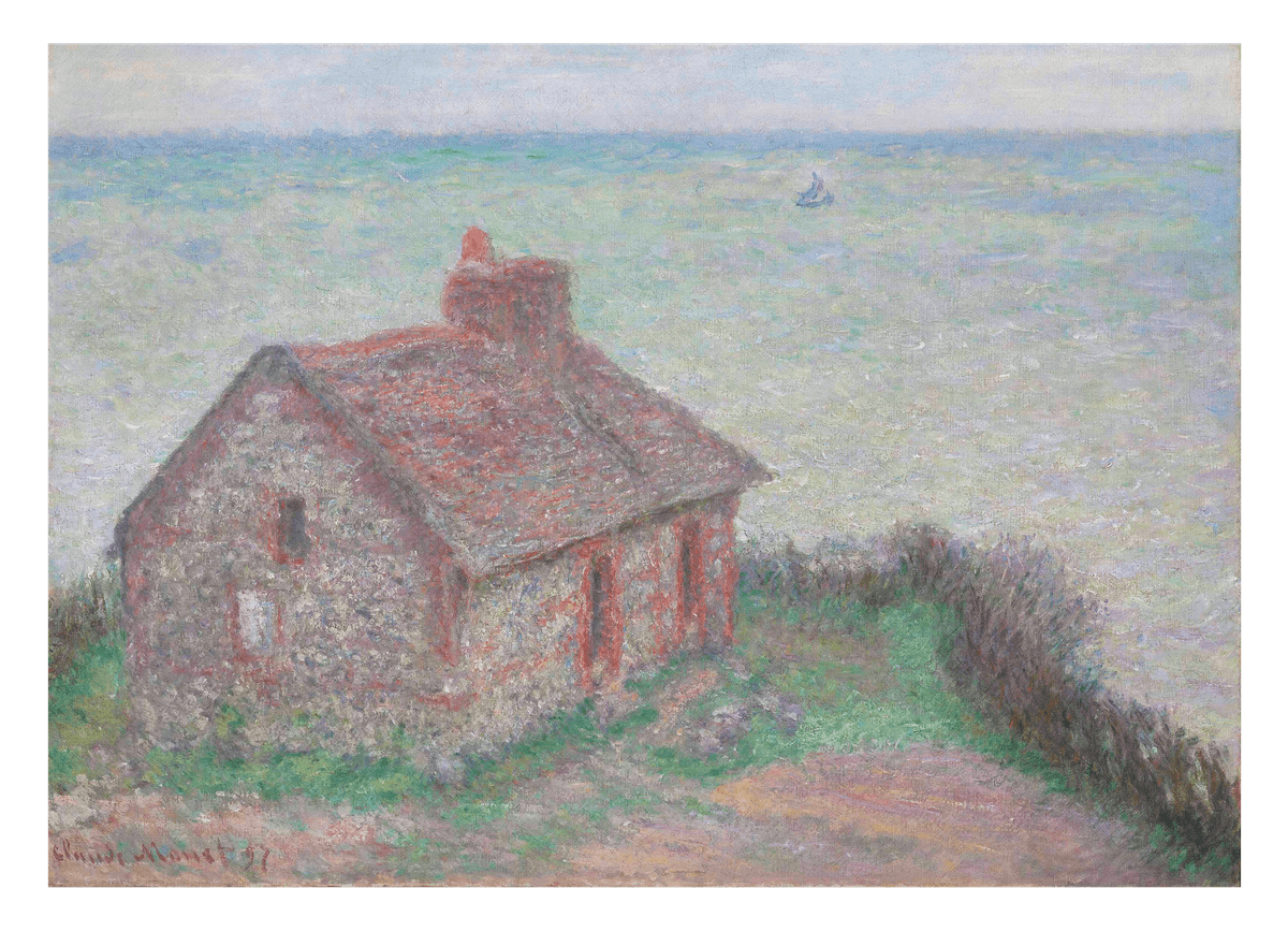 Claude Monet - Das Haus von Douanier, rosa Effekt
