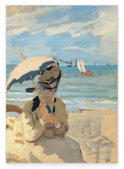 Claude Monet - Camille sitzt am Strand von Trouville