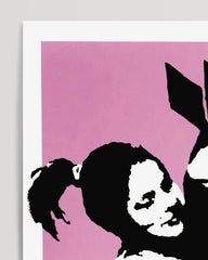 After Hover: Banksy Mädchen - Pop-Art Modern Street-Art - Moderner Kunstdruck Klein bis Groß XXL, Geschenk, Wohnzimmer, Schlafzimmer