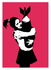 Banksy Mädchen - Pop-Art Modern Street-Art - Moderner Kunstdruck Klein bis Groß XXL, Geschenk, Wohnzimmer, Schlafzimmer