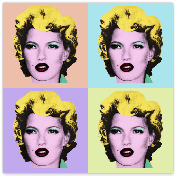 Pop-Art Kate Moss meets Marilyn Monroe - Banksy Inspiriert von Andy Warhol, Street-Art - Moderner Kunstdruck Canvas