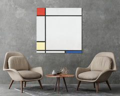Piet Mondrian - Quadratische Komposition - Geometrie in Rot, Gelb, Blau