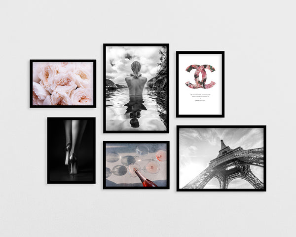 Set aus 6 Postern: "Fashion in Paris"