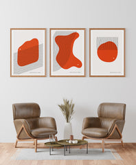 After Hover: Poster-Set "Abstrakte Formen in Rot"