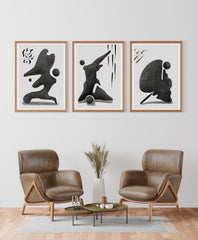 After Hover: Poster-Set "Abstrakte Formen in Schwarz-Weiß"