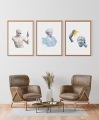 After Hover: Poster-Set "Griechische Statuen im Zeitalter von Social-Media"