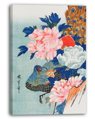 Utagawa Kuniyoshi - Japanischer Pfau mit Pfingstrosen