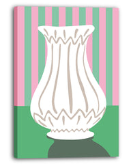 Abstrakte Vase mit weißen Streifen