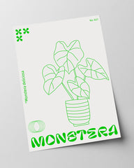 Monstera Deliciosa im Line Art Stil