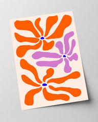 Retro Blumen Muster in Orange